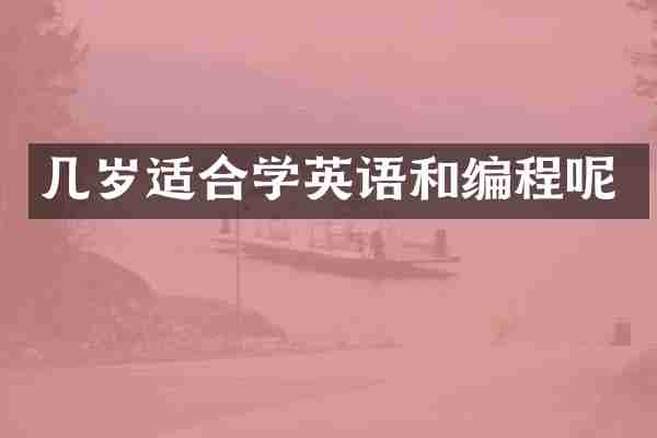 几岁适合学英语和编程呢