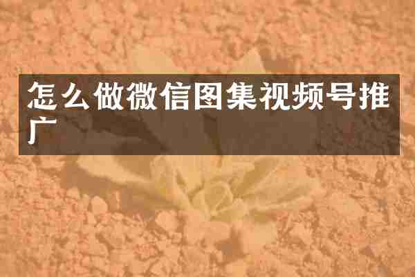 怎么做微信图集视频号推广