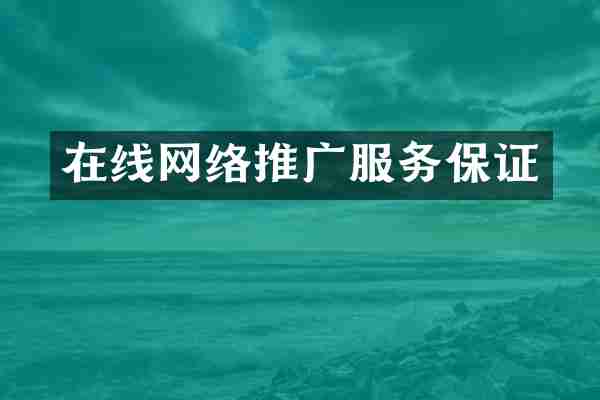 在线网络推广服务保证