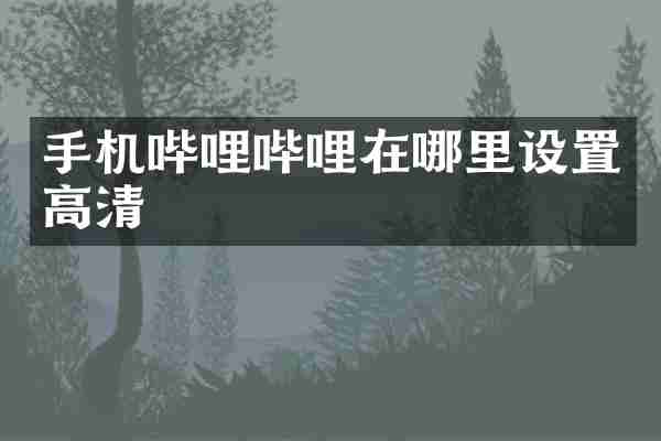 手机哔哩哔哩在哪里设置高清