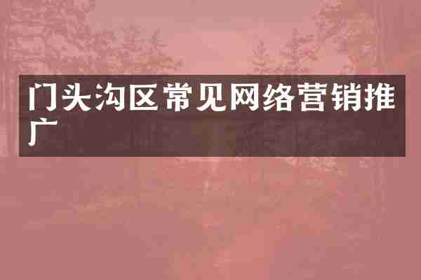 门头沟区常见网络营销推广