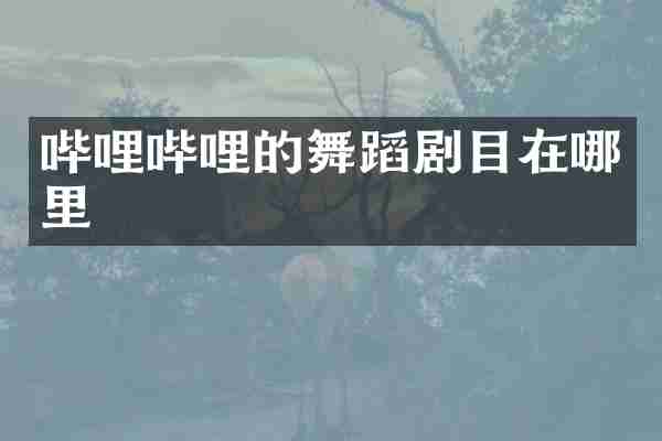 哔哩哔哩的舞蹈剧目在哪里