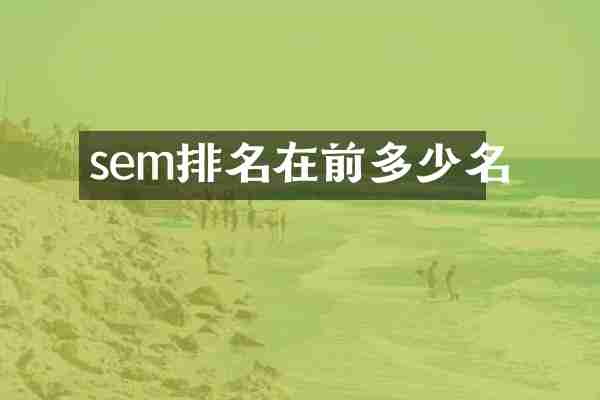 sem排名在前多少名