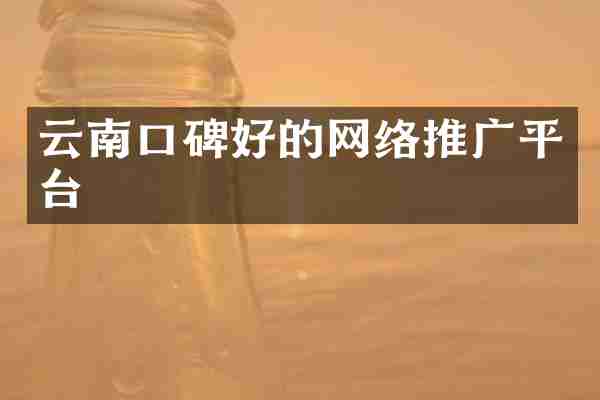 云南口碑好的网络推广平台
