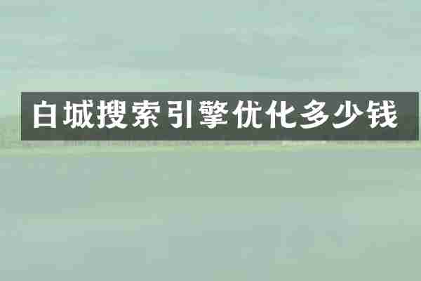 白城搜索引擎优化多少钱
