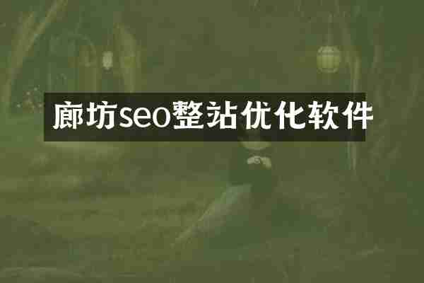 廊坊seo整站优化软件
