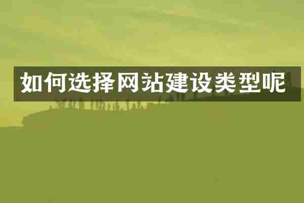 如何选择网站建设类型呢