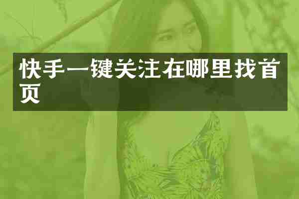 快手一键关注在哪里找首页