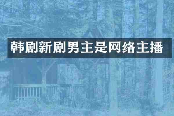 韩剧新剧男主是网络主播