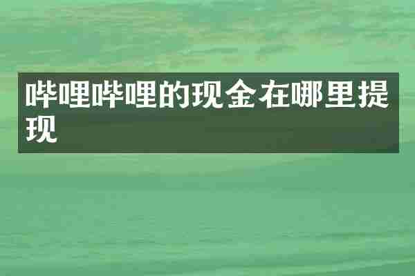 哔哩哔哩的现金在哪里提现
