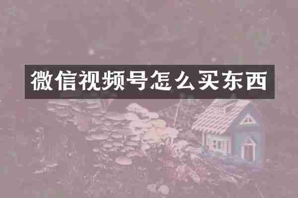 微信视频号怎么买东西