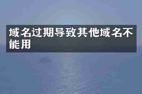 域名过期导致其他域名不能用
