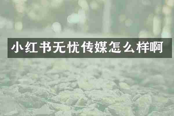 小红书无忧传媒怎么样啊