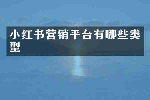 小红书营销平台有哪些类型