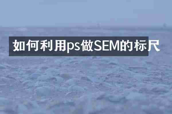 如何利用ps做SEM的标尺