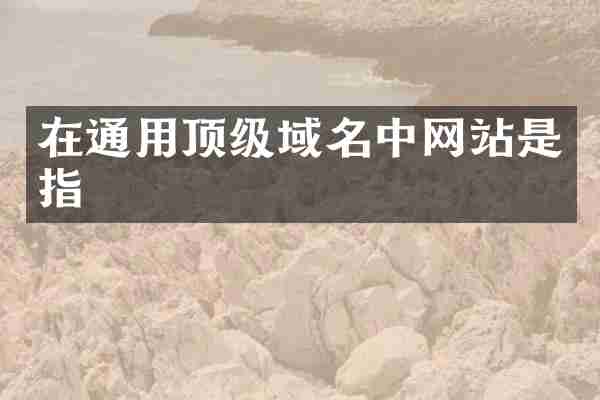 在通用顶级域名中网站是指