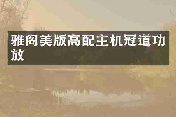 雅阁美版高配主机冠道功放