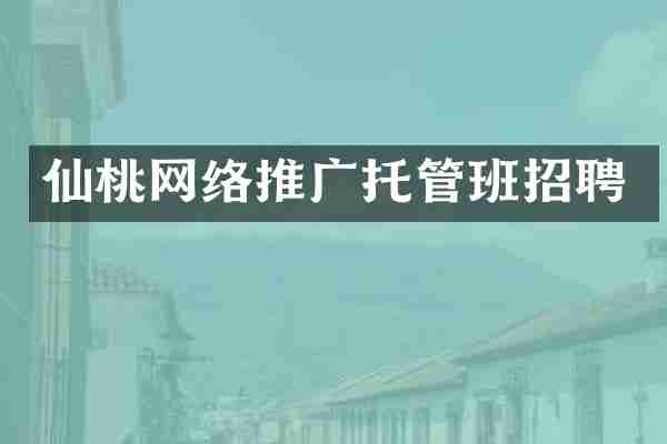 仙桃网络推广托管班招聘
