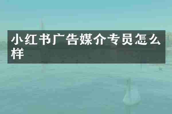 小红书广告媒介专员怎么样