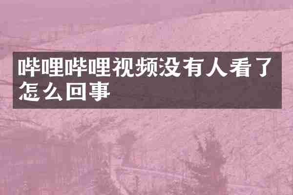 哔哩哔哩视频没有人看了怎么回事