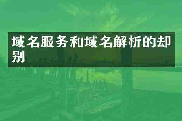 域名服务和域名解析的却别