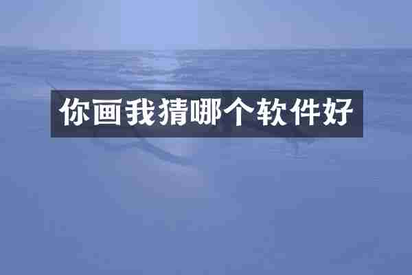 你画我猜哪个软件好