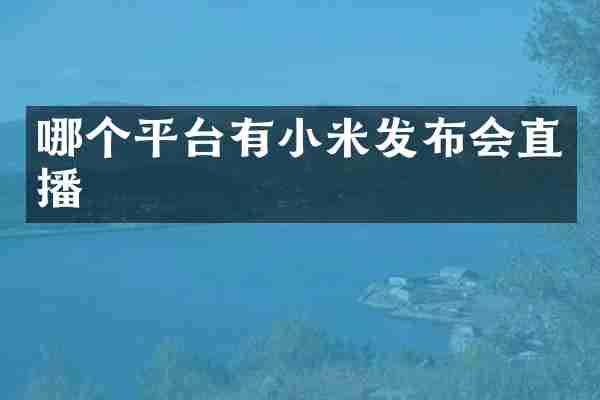 哪个平台有小米发布会直播