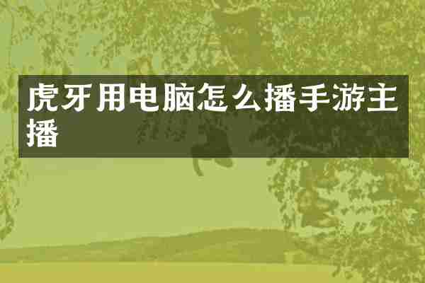 虎牙用电脑怎么播手游主播