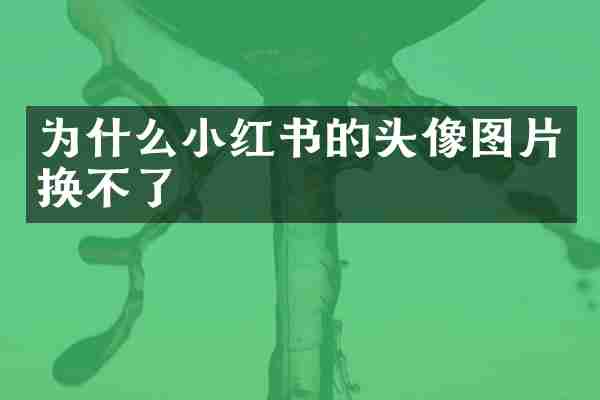 为什么小红书的头像图片换不了