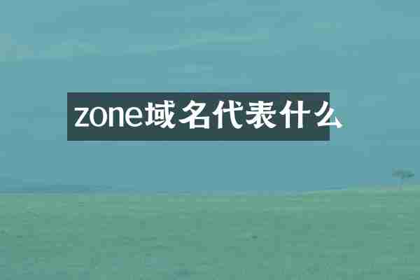 zone域名代表什么