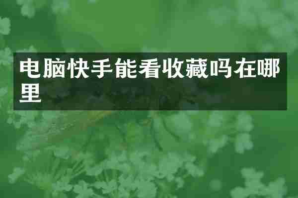 电脑快手能看收藏吗在哪里