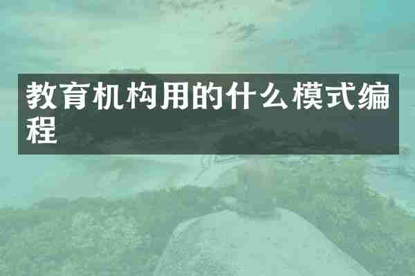 教育机构用的什么模式编程