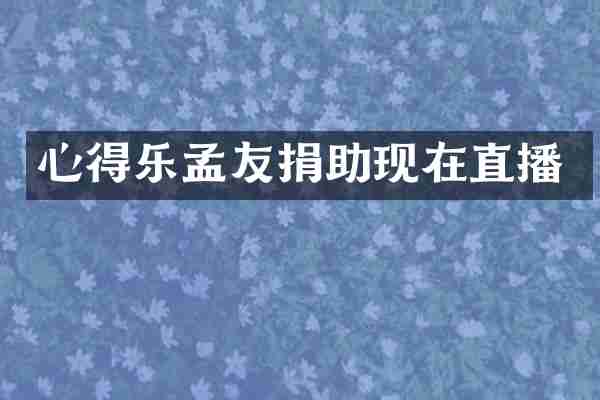 心得乐孟友捐助现在直播