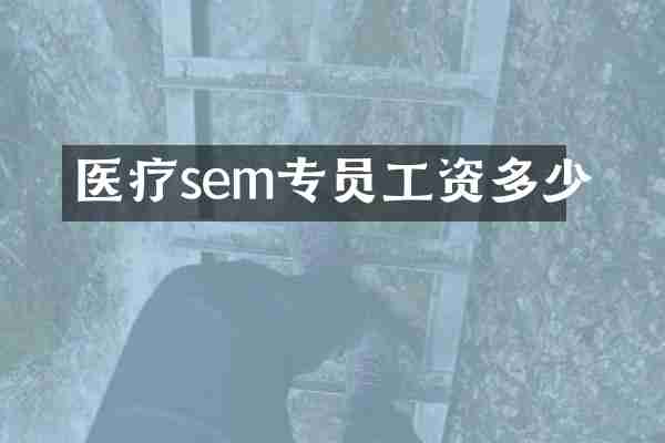 医疗sem专员工资多少