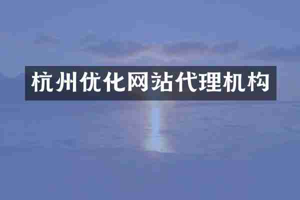 杭州优化网站代理机构