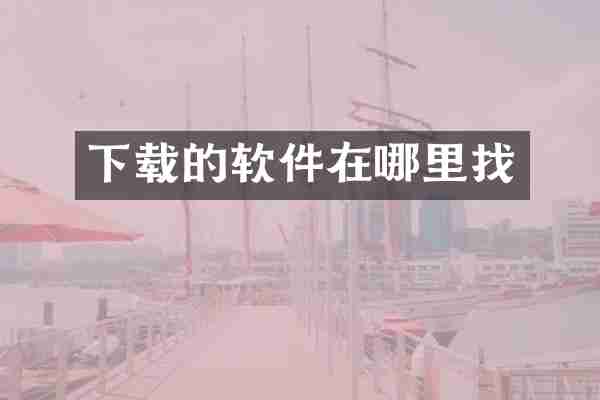 下载的软件在哪里找