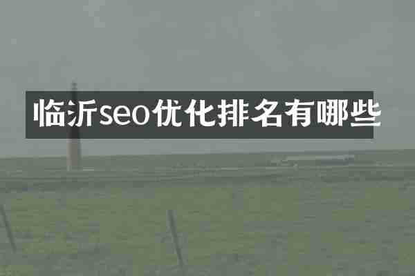 临沂seo优化排名有哪些