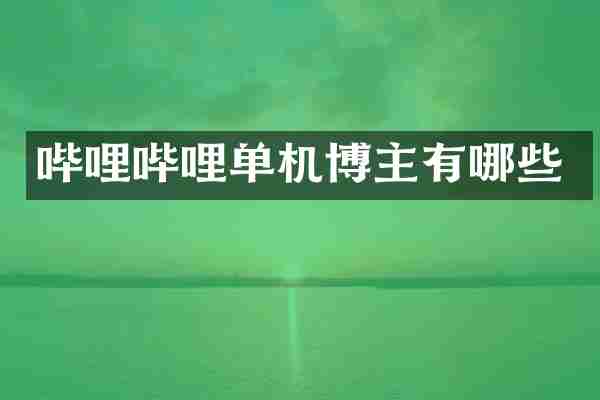 哔哩哔哩单机博主有哪些