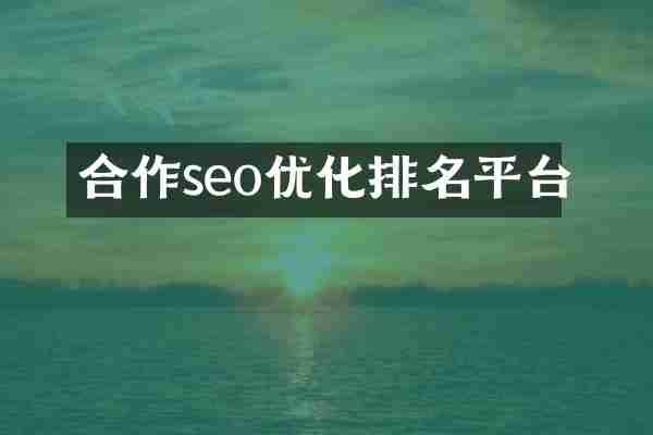 合作seo优化排名平台