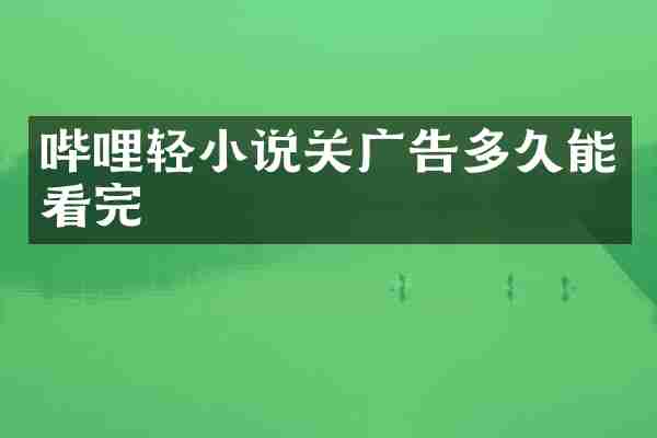 哔哩轻小说关广告多久能看完