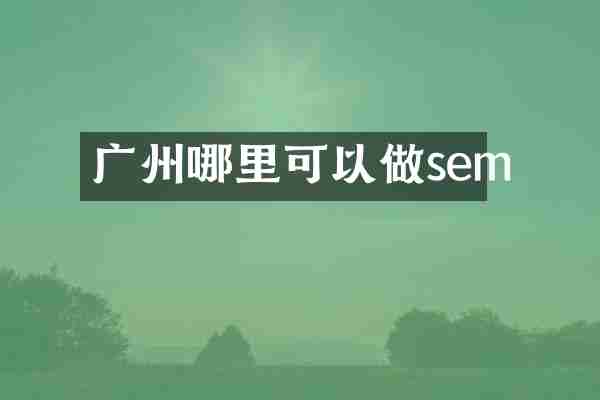 广州哪里可以做sem