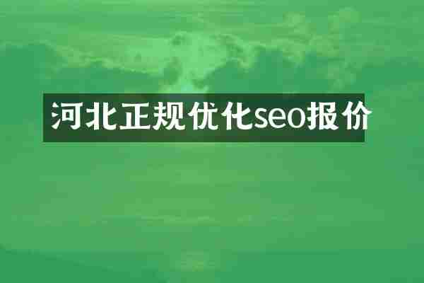 河北正规优化seo报价