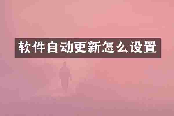 软件自动更新怎么设置