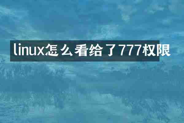 linux怎么看给了777权限