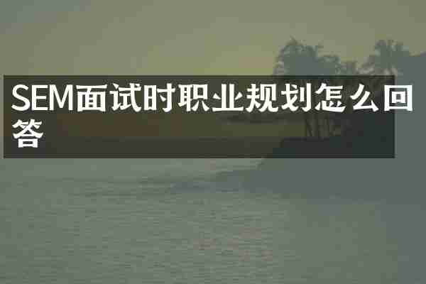 SEM面试时职业规划怎么回答