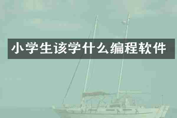 小学生该学什么编程软件
