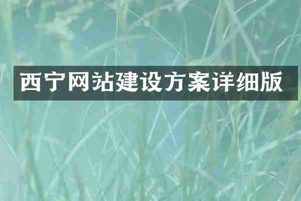 西宁网站建设方案详细版