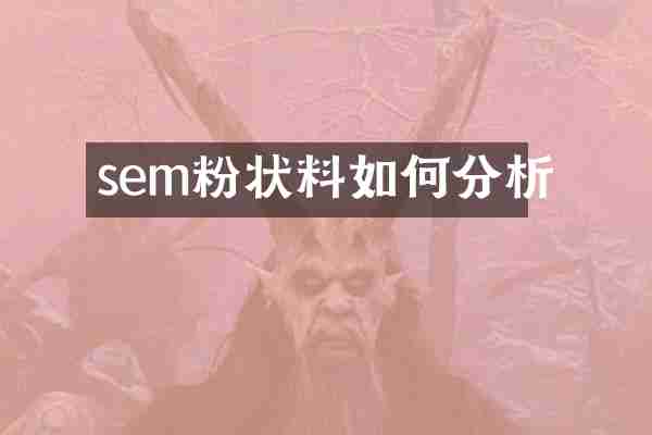 sem粉状料如何分析