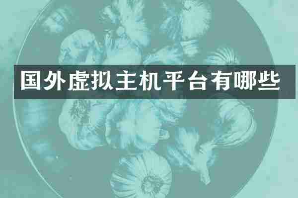 国外虚拟主机平台有哪些