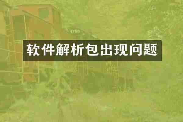 软件解析包出现问题